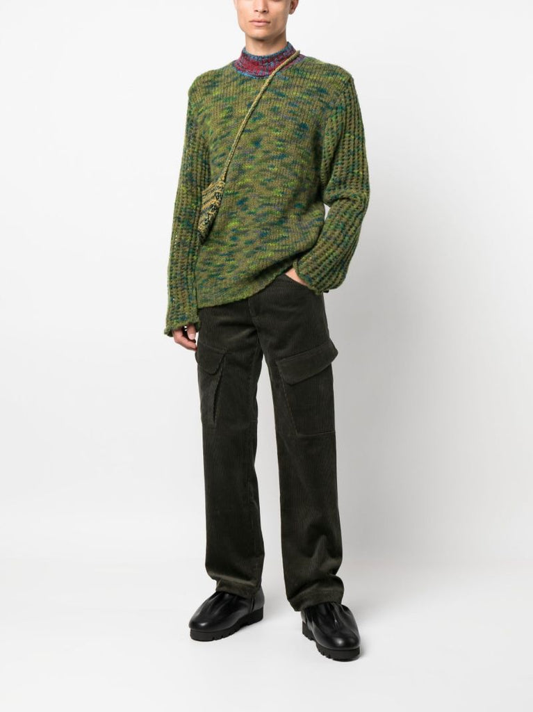 Green Corduroy Cotton Utility Trousers