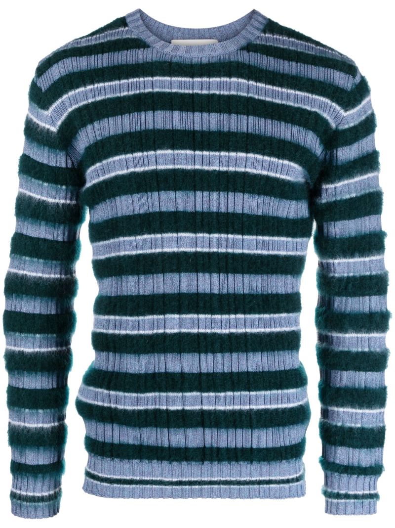 Blue Toothpaste Striped Knit Sweater