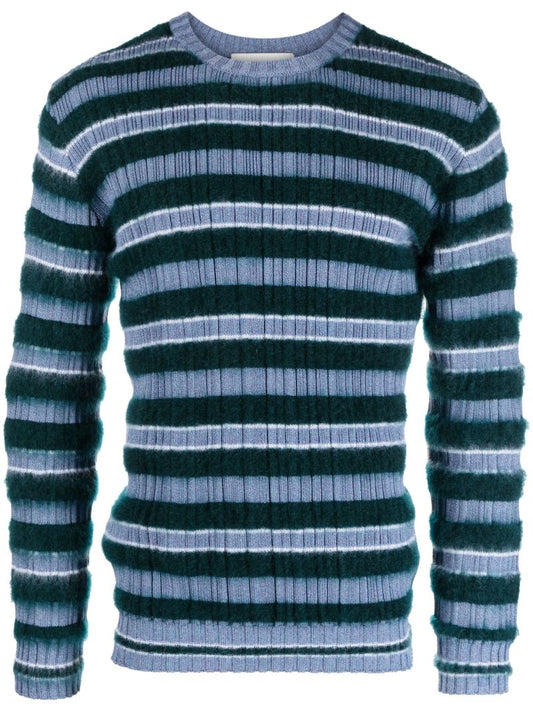 Blue Toothpaste Striped Knit Sweater