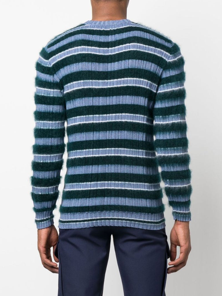Blue Toothpaste Striped Knit Sweater