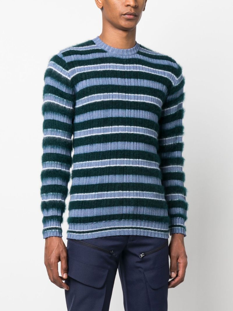 Blue Toothpaste Striped Knit Sweater