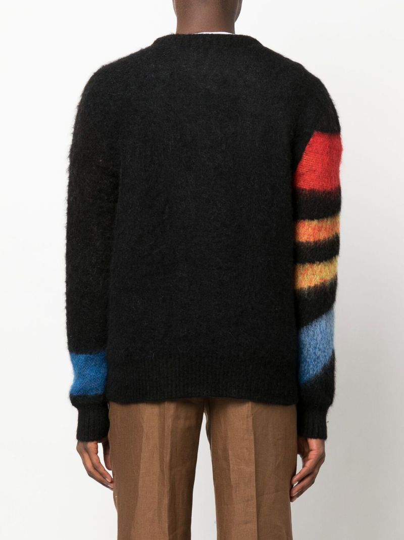 Black Rainbow Print Knitted Sweater