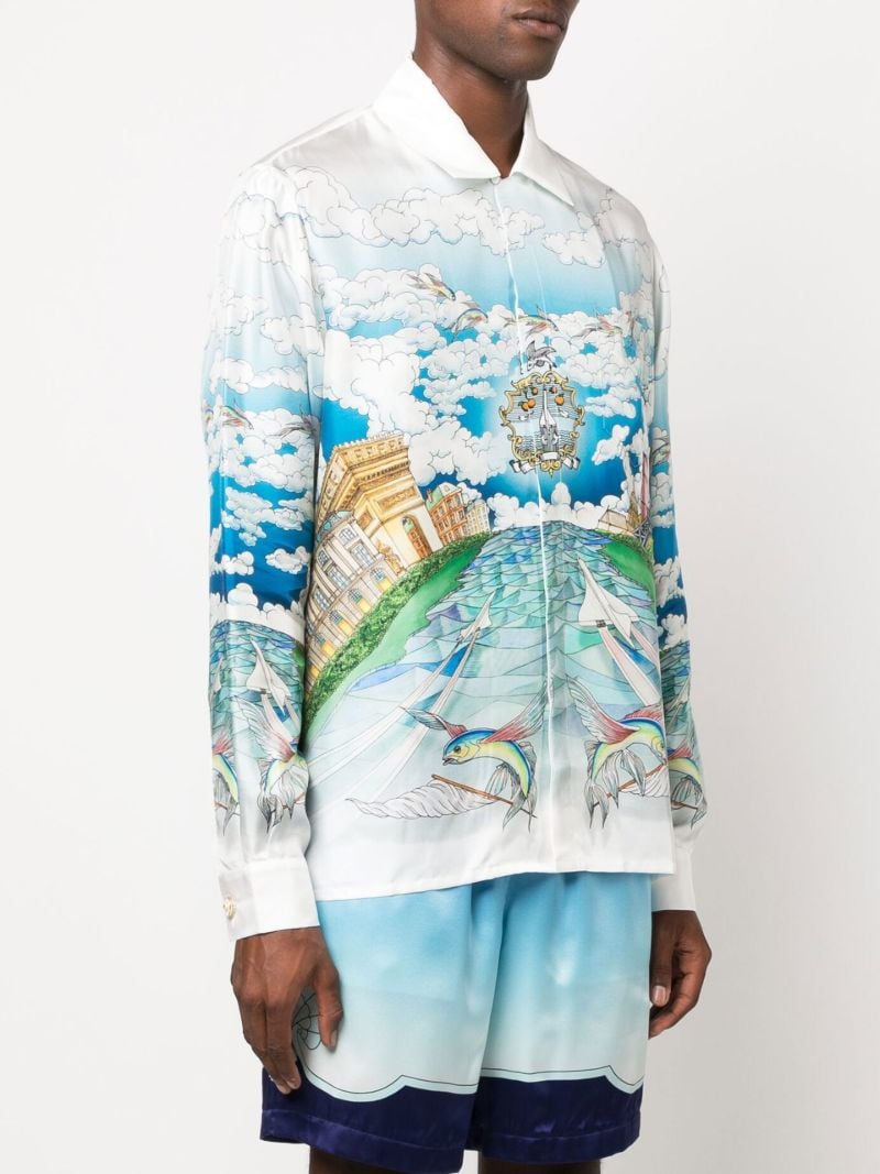 Blue Le Vol Ideal Silk Shirt