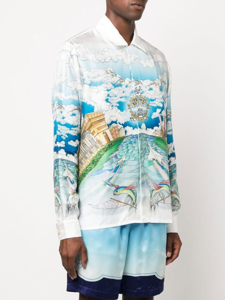 Blue Le Vol Ideal Silk Shirt
