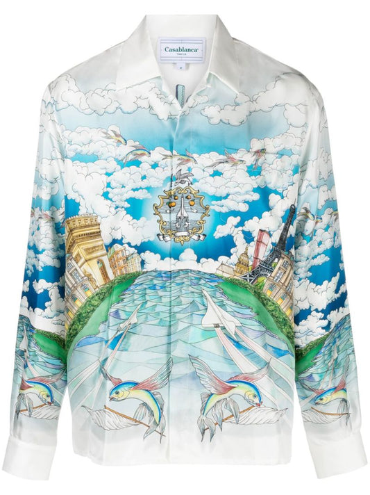 Blue Le Vol Ideal Silk Shirt