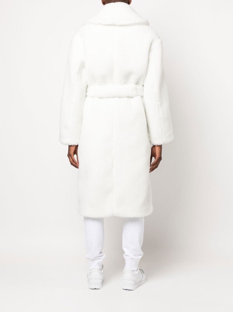 White Faux Shearling Robe Coat