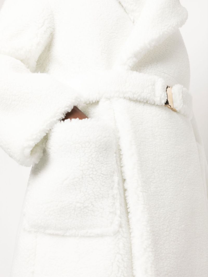 White Faux Shearling Robe Coat