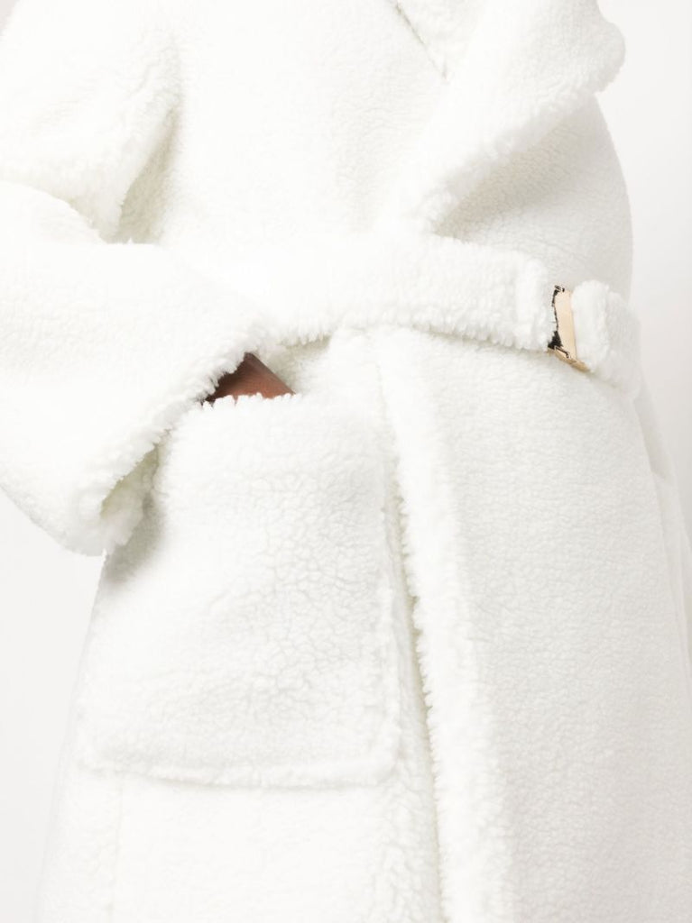 White Faux Shearling Robe Coat