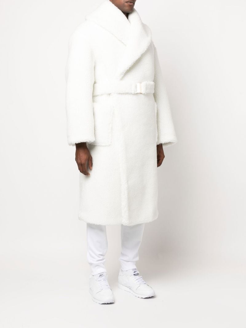 White Faux Shearling Robe Coat