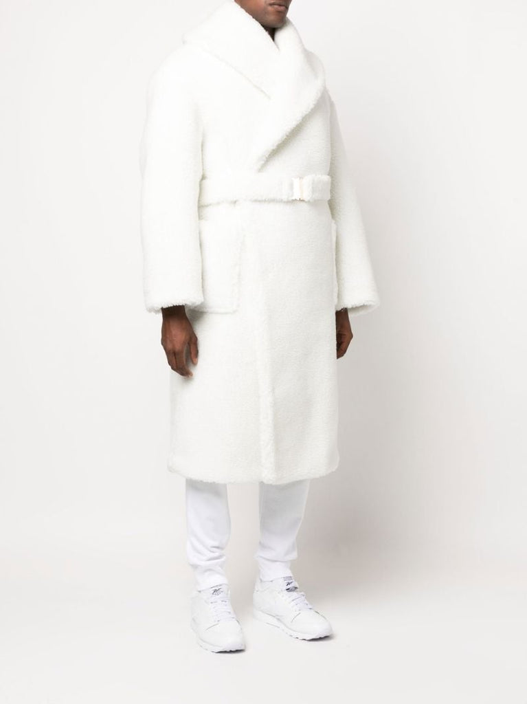 White Faux Shearling Robe Coat