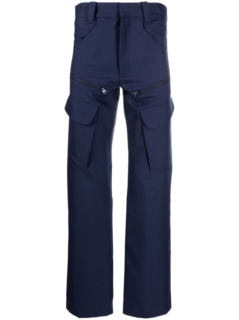Blue Utility Straight-leg Trousers