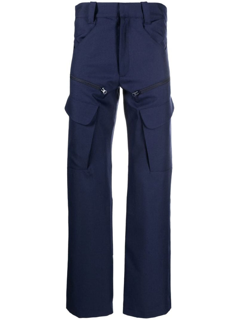 Blue Utility Straight-leg Trousers