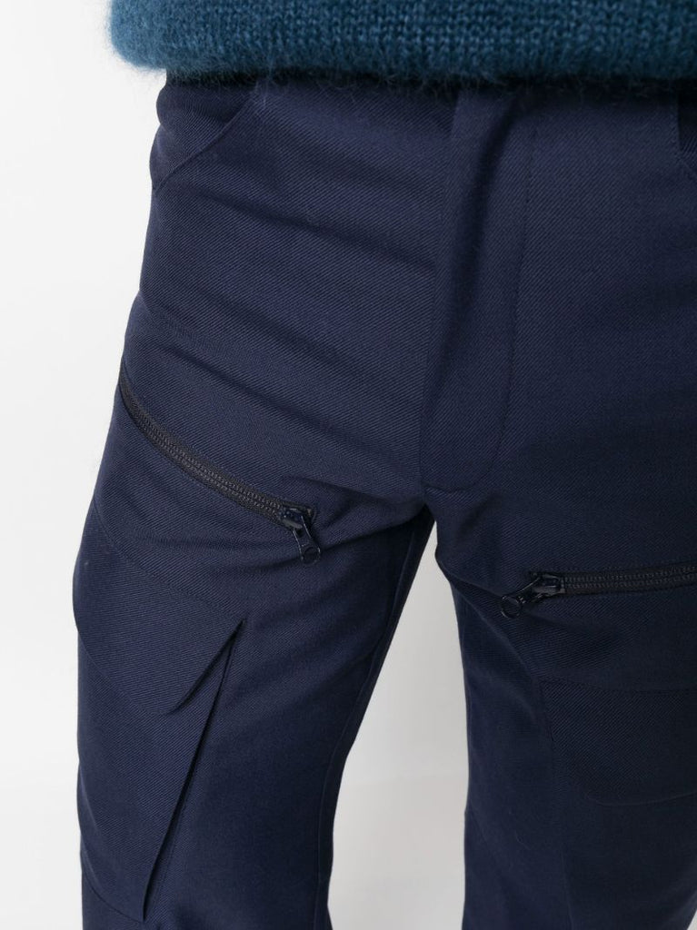 Blue Utility Straight-leg Trousers