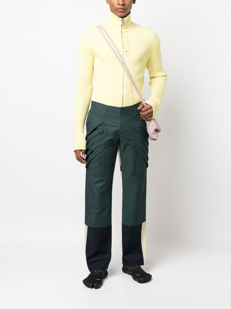 Green Multi Motor Panelled Trousers