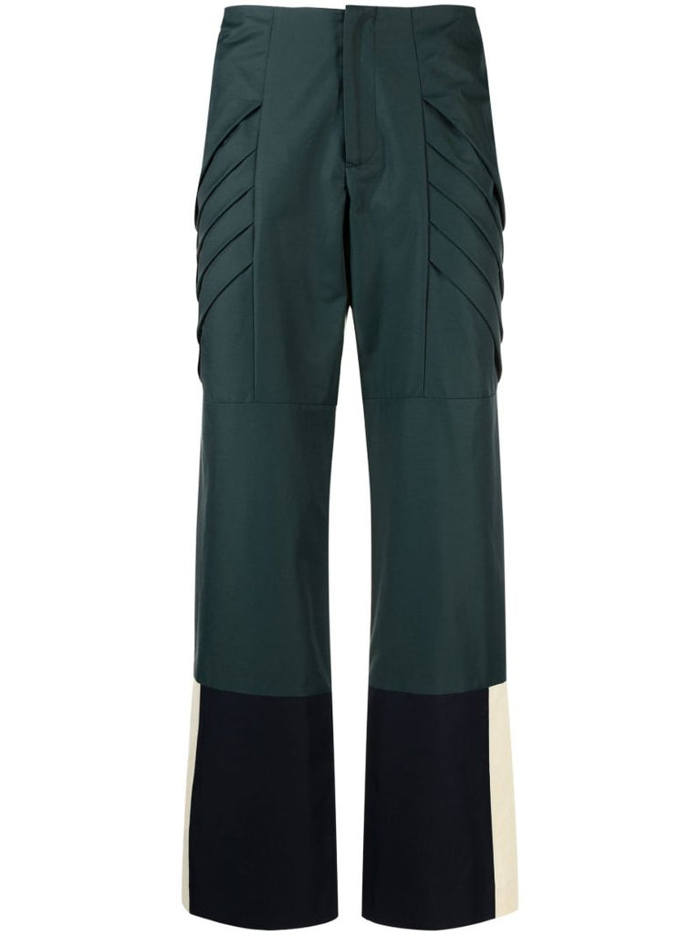 Green Multi Motor Panelled Trousers