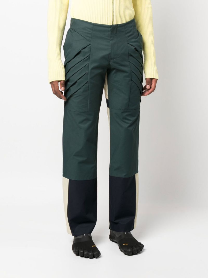 Green Multi Motor Panelled Trousers