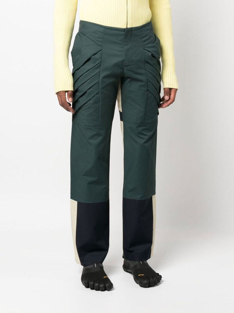 Green Multi Motor Panelled Trousers