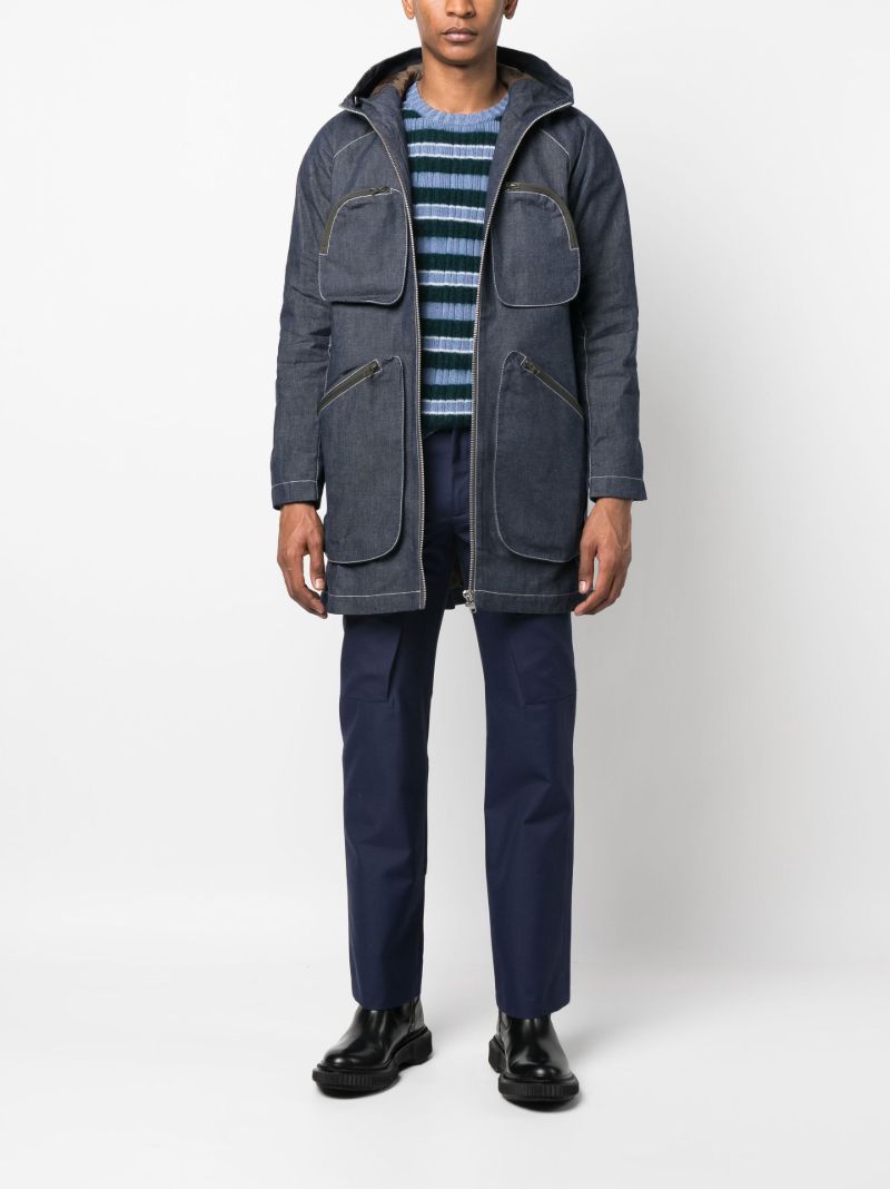 Blue Denim Parka Coat