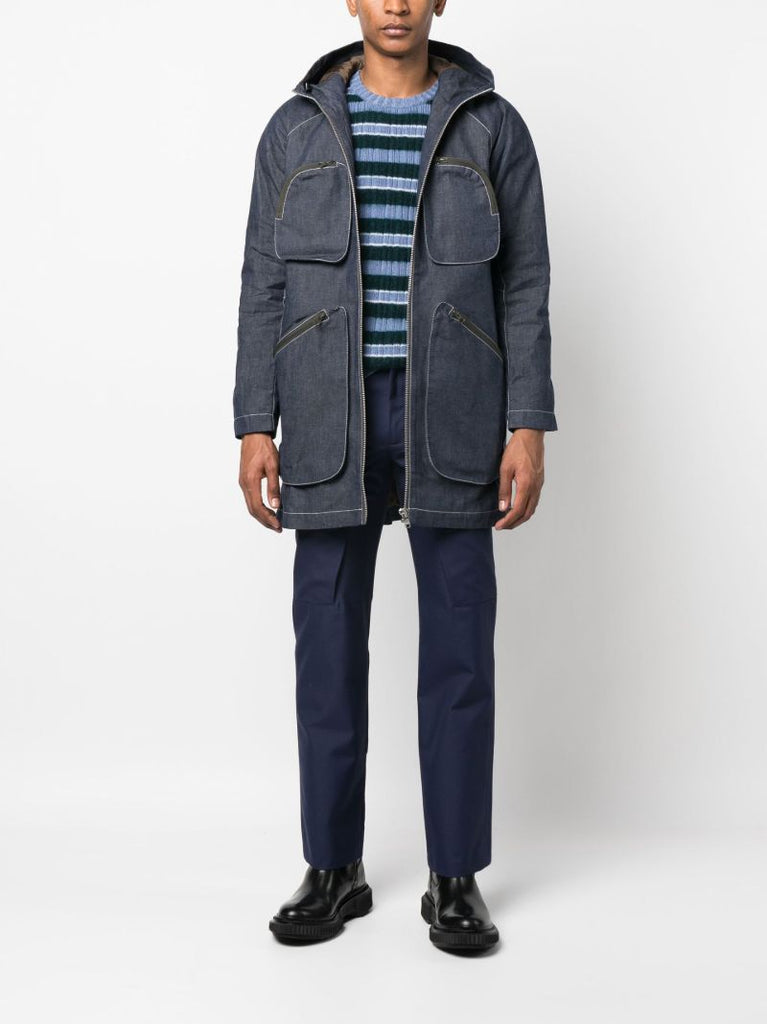 Blue Denim Parka Coat