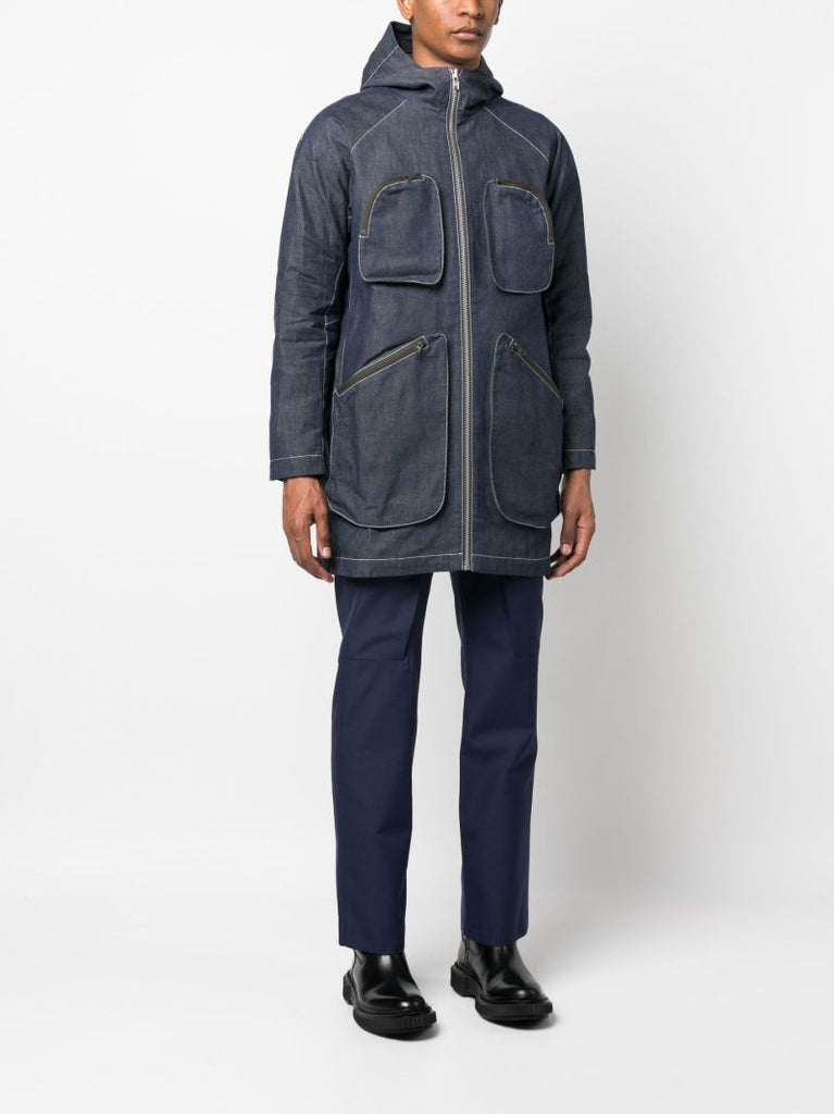 Blue Denim Parka Coat