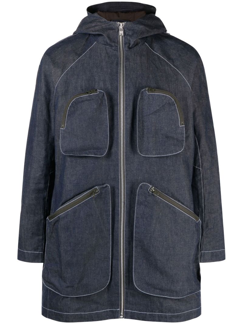 Blue Denim Parka Coat