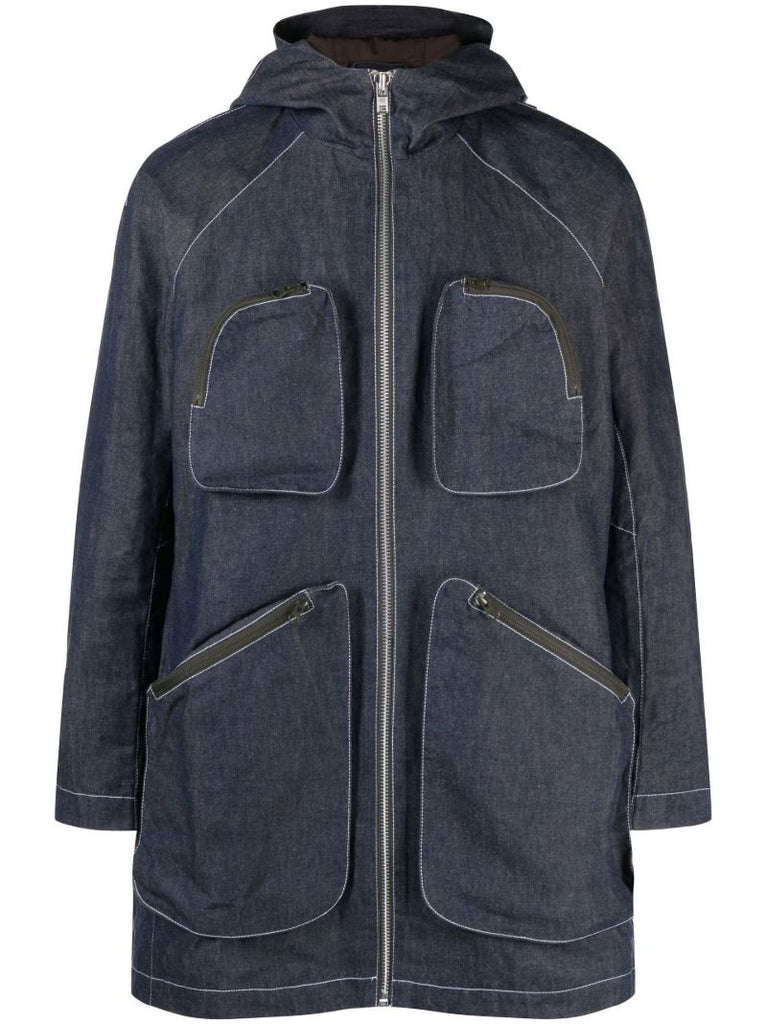 Blue Denim Parka Coat