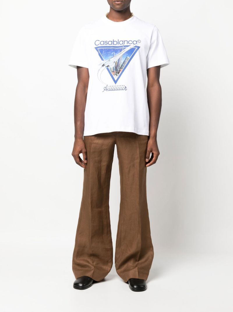 White Aiiiiir Print Organic Cotton T-shirt