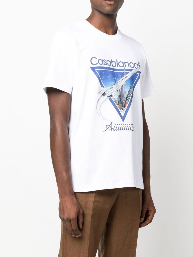 White Aiiiiir Print Organic Cotton T-shirt