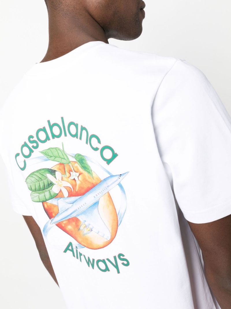 White Orbite Autour De LÃ¢â_x0082_¬â_x0084_¢orange Printed T-shirt