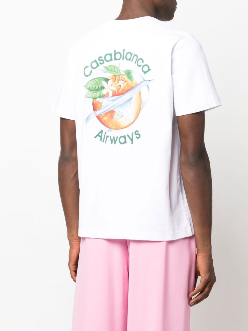 White Orbite Autour De LÃ¢â_x0082_¬â_x0084_¢orange Printed T-shirt