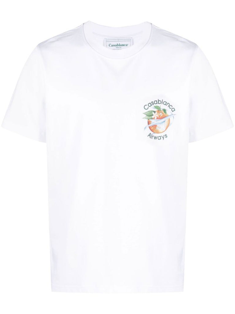White Orbite Autour De LÃ¢â_x0082_¬â_x0084_¢orange Printed T-shirt