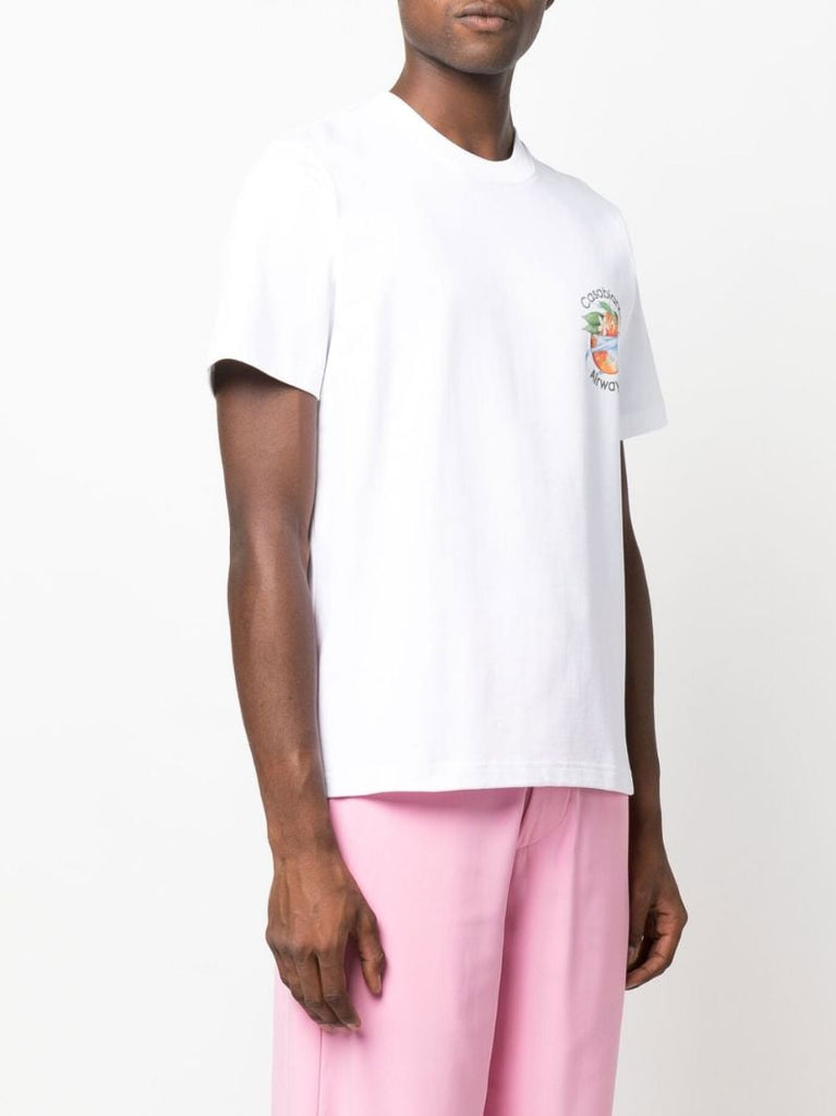 White Orbite Autour De LÃ¢â_x0082_¬â_x0084_¢orange Printed T-shirt