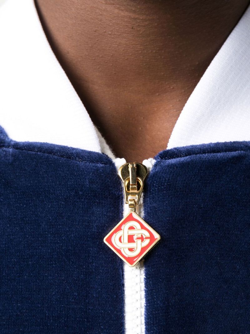 Blue Laurel Velour Track Jacket
