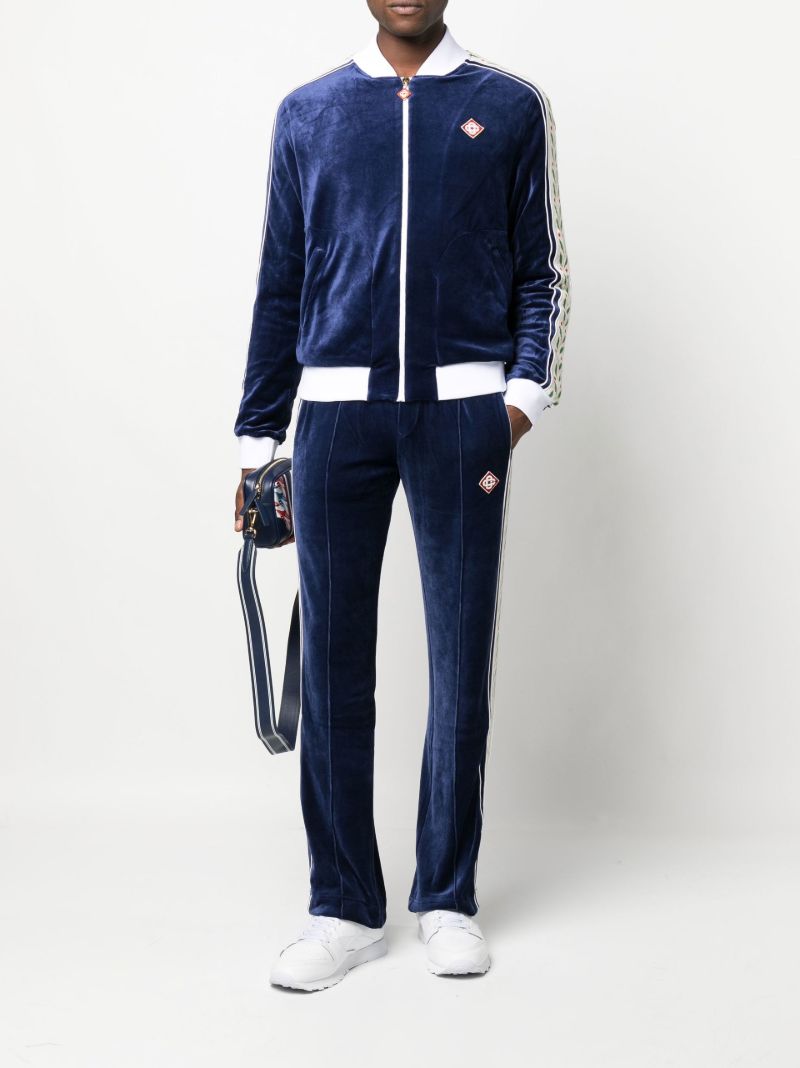 Blue Laurel Velour Track Jacket