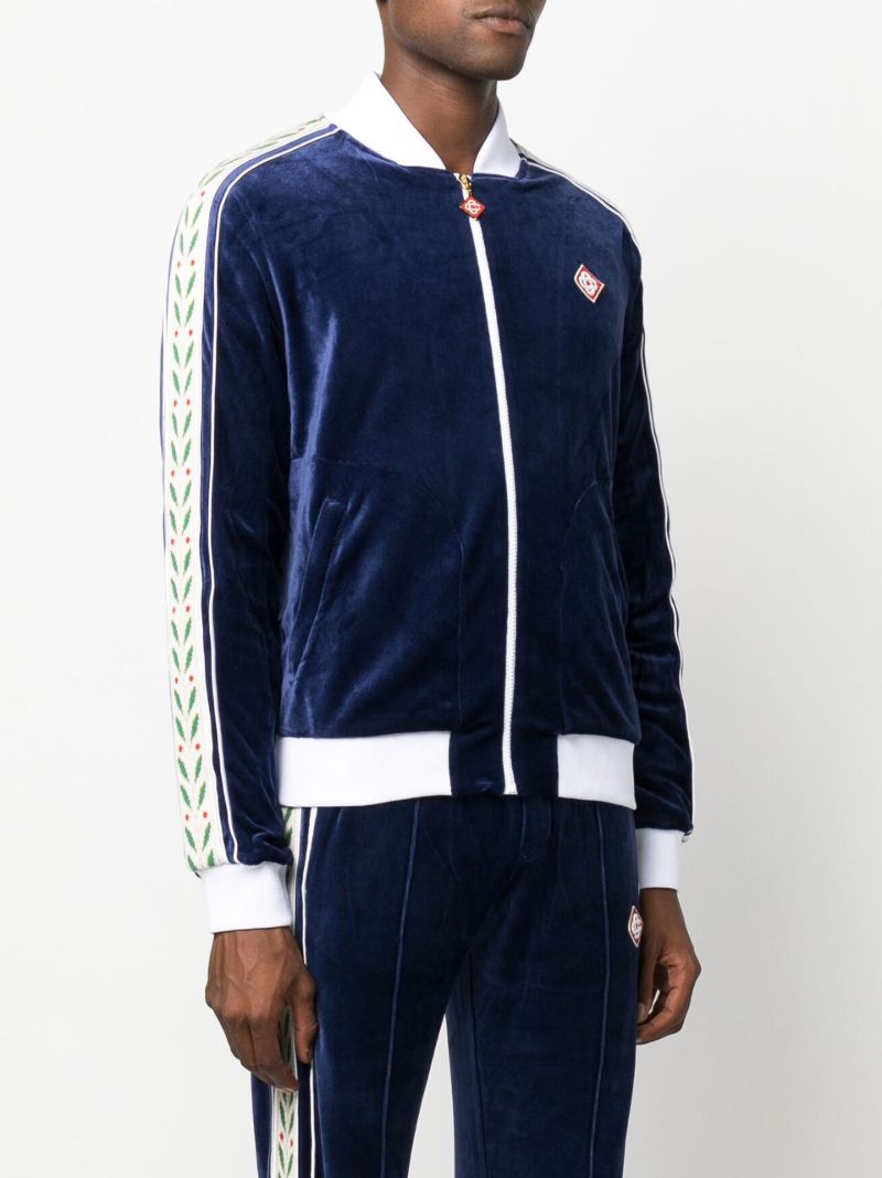 Blue Laurel Velour Track Jacket