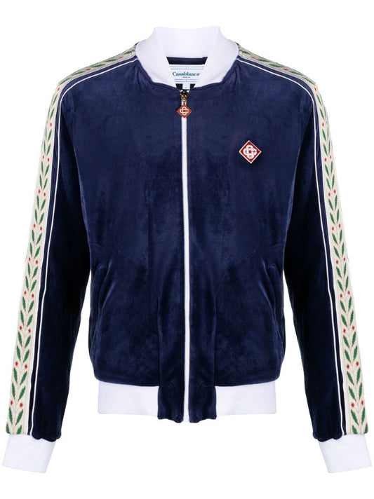 Blue Laurel Velour Track Jacket