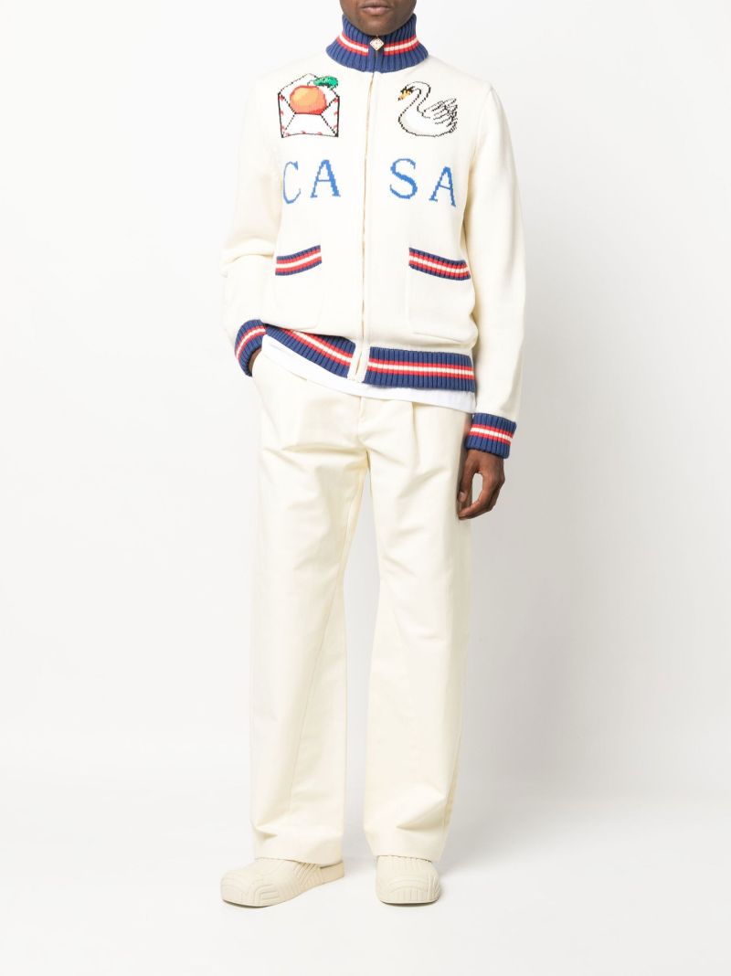 Neutral Casa Intarsia Cotton Jacket