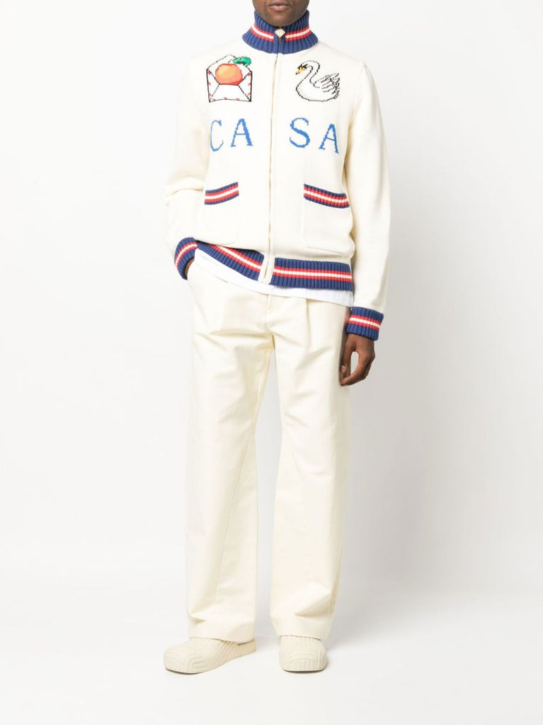 Neutral Casa Intarsia Cotton Jacket