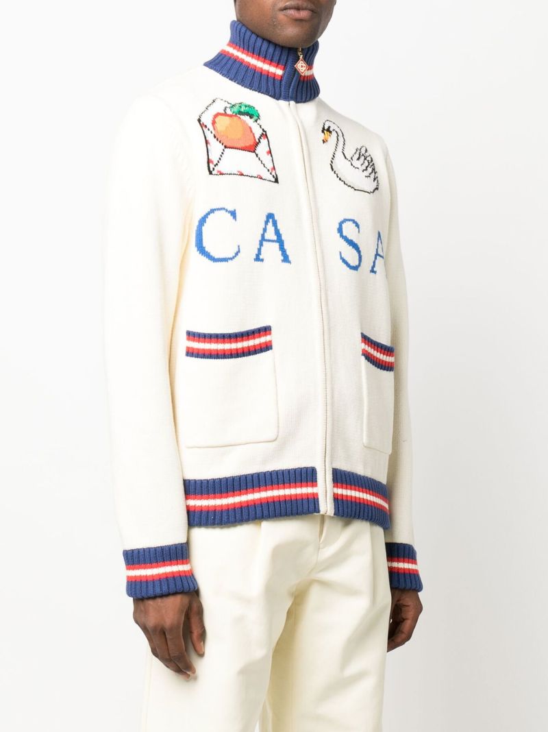 Neutral Casa Intarsia Cotton Jacket