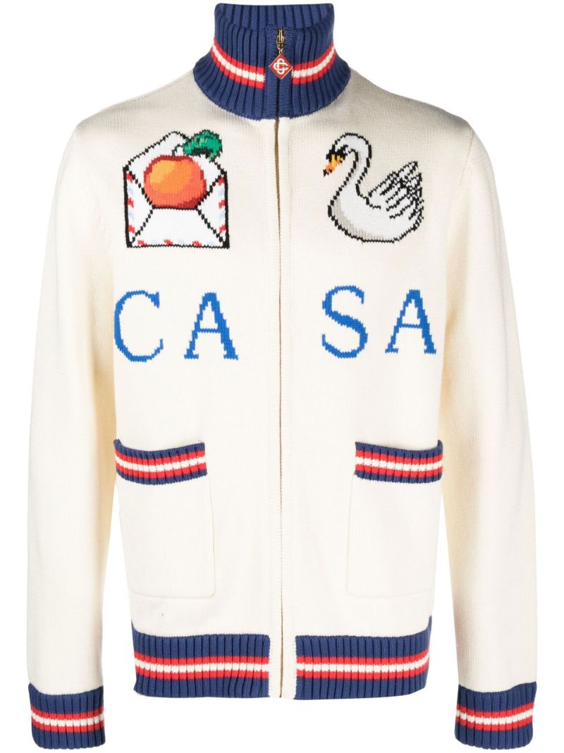 Neutral Casa Intarsia Cotton Jacket