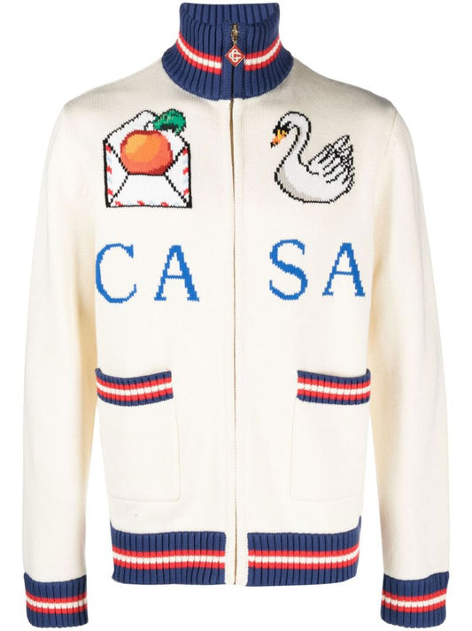 Neutral Casa Intarsia Cotton Jacket