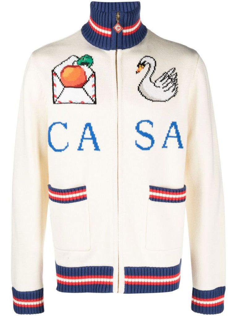 Neutral Casa Intarsia Cotton Jacket