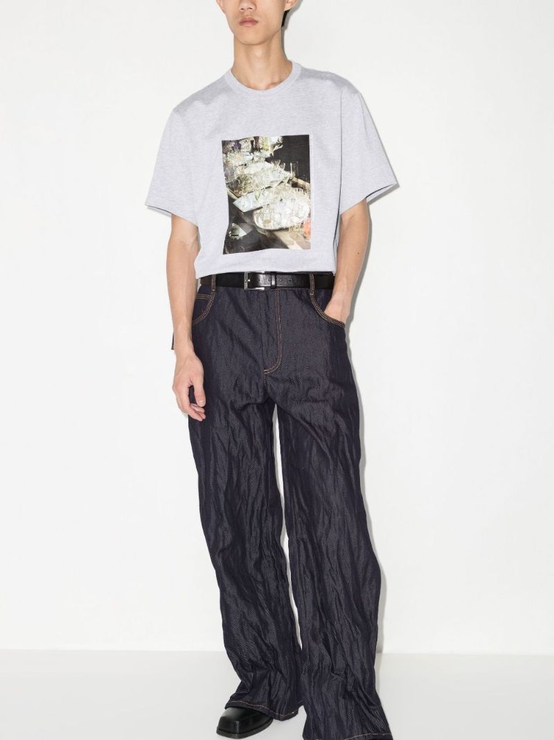 Grey Vienna No.5 Print Cotton T-shirt