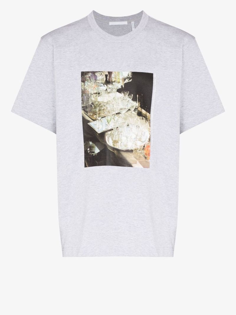 Grey Vienna No.5 Print Cotton T-shirt