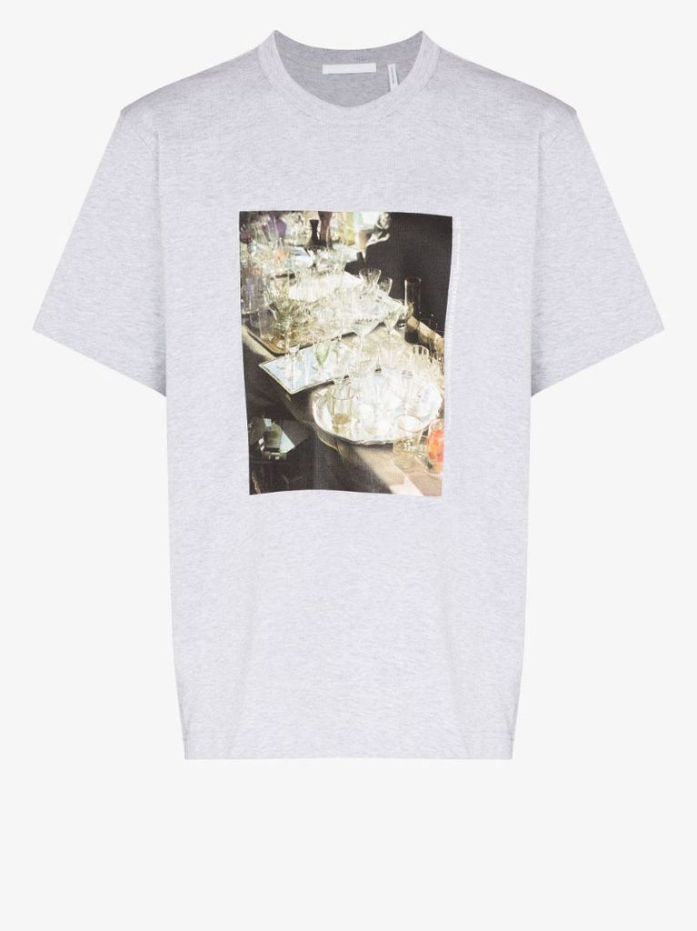 Grey Vienna No.5 Print Cotton T-shirt