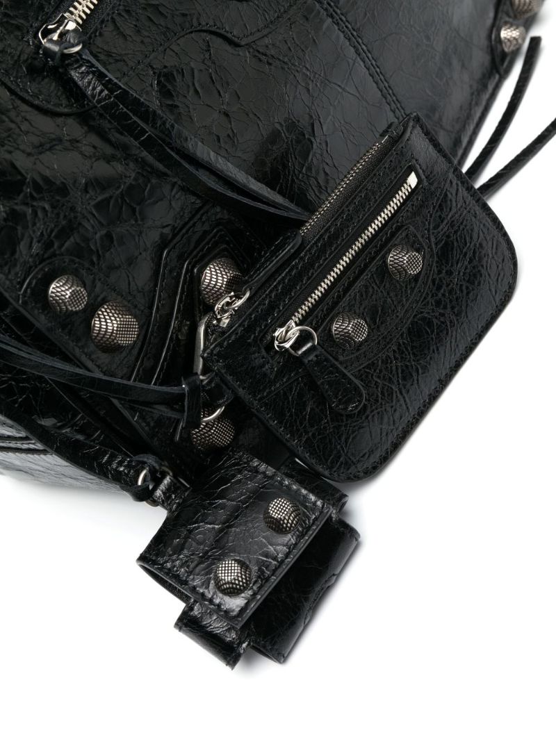 Black Cagole Leather Shoulder Bag