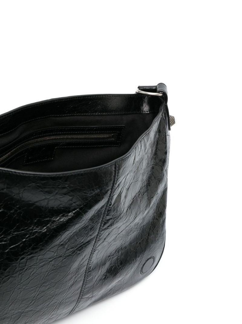 Black Cagole Leather Shoulder Bag