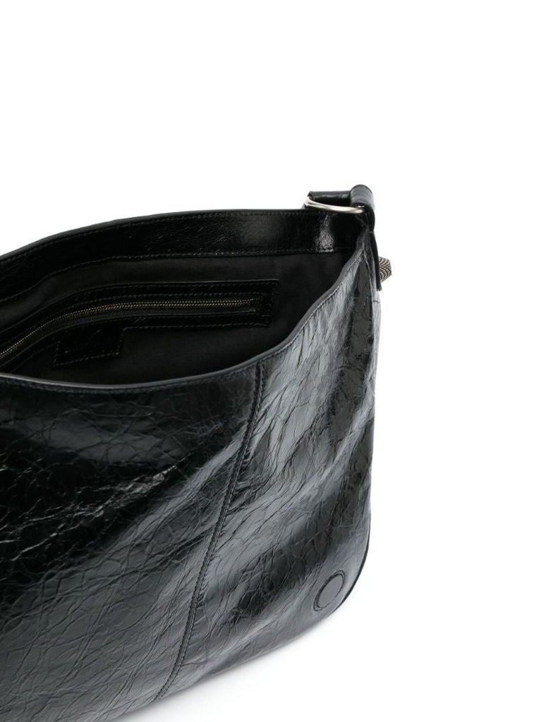 Black Cagole Leather Shoulder Bag