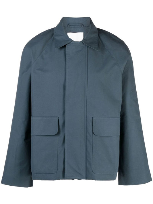 Blue Zip-front Cotton Jacket