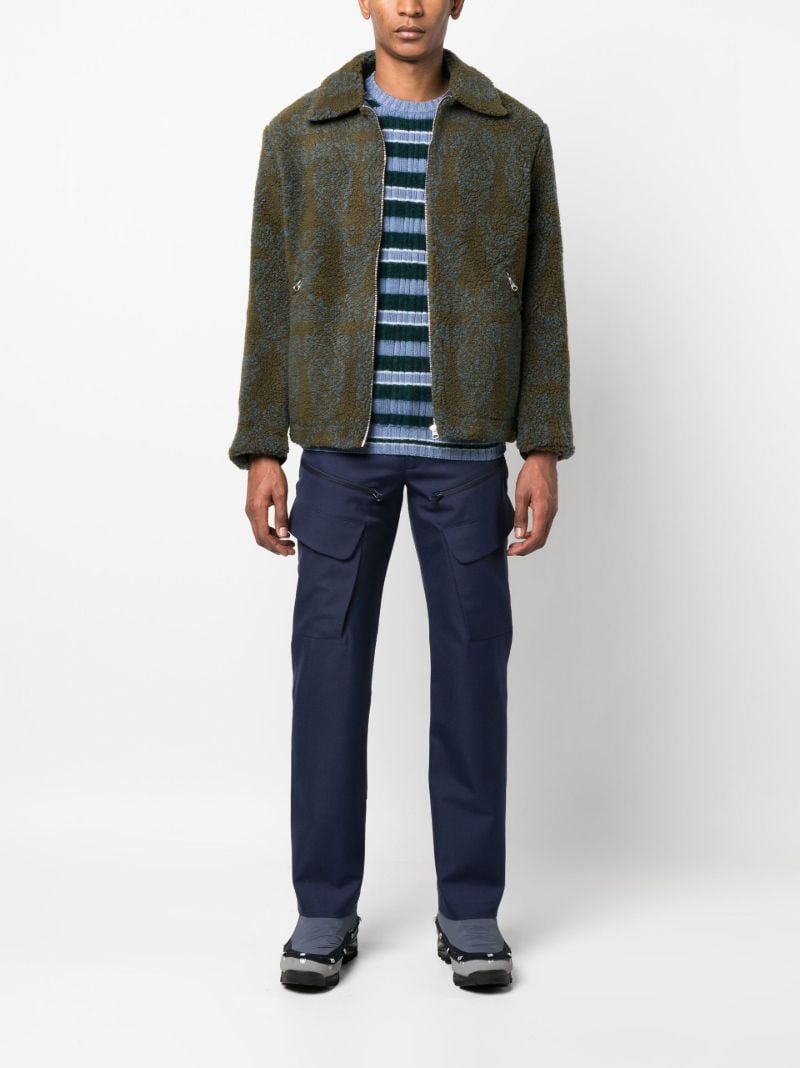 Green Printed Fleece Jacket